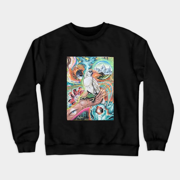 Bird in the Hand Crewneck Sweatshirt by Toby Sasquatch